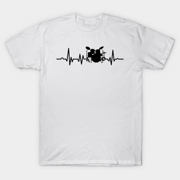 Drums Heartbeat Drummers percussionists T-Shirt by DragonTees